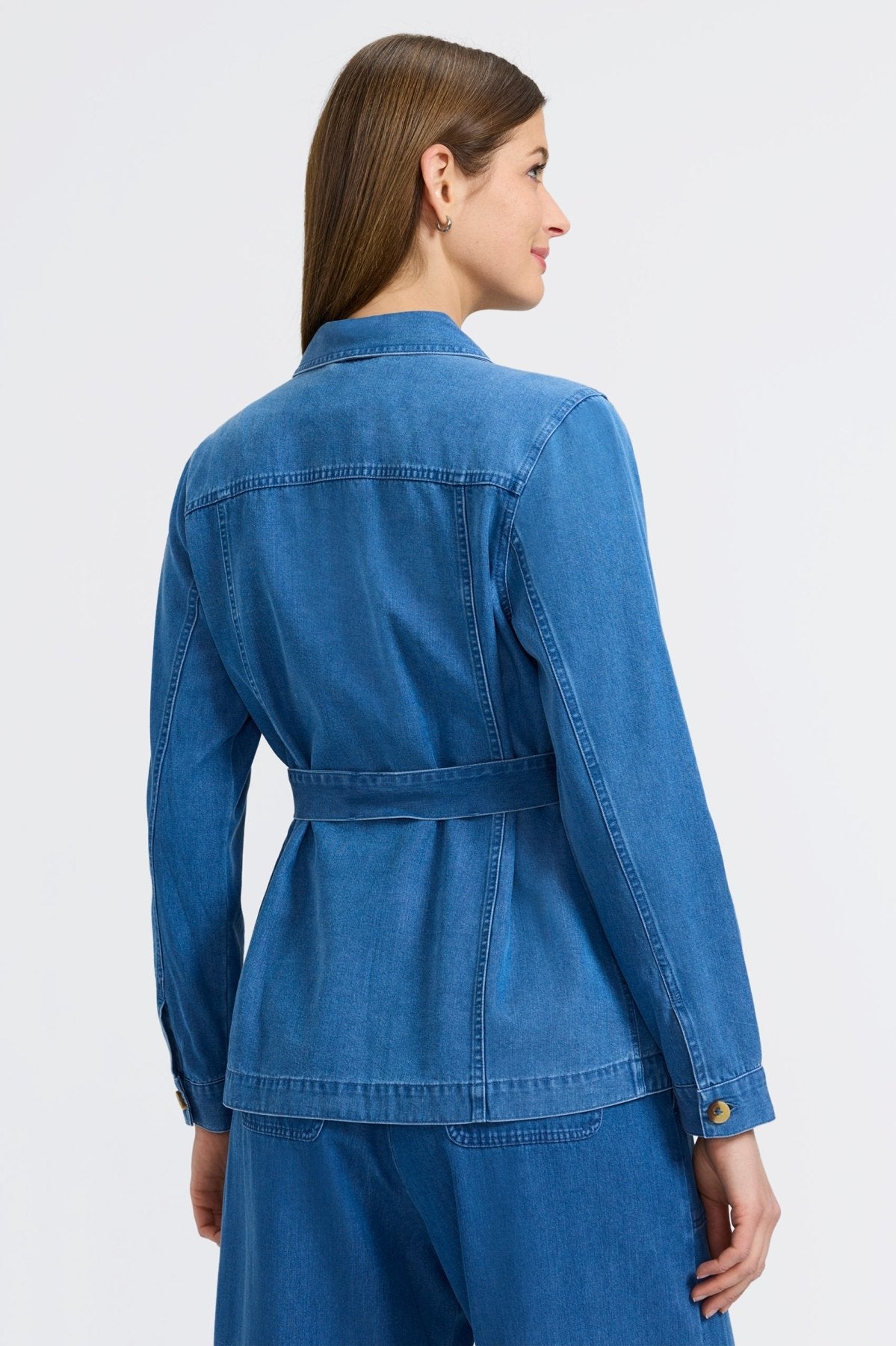Stella Tencel® Denim Long Sleeve Belted Jacket