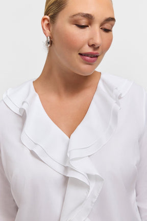 Shantel Plus Ruffle Long Sleeve Popover Shirt