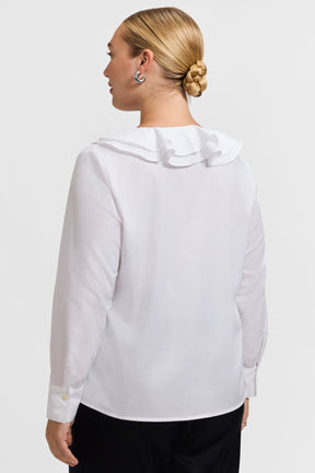 Shantel Plus Ruffle Long Sleeve Popover Shirt