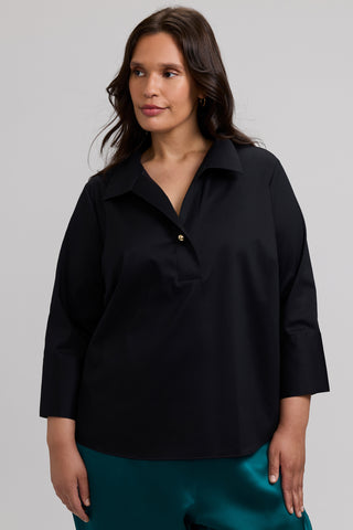 Catalina Plus Stretch Matte Sateen 3/4 Sleeve Popover Shirt