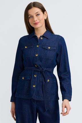 Stella Tencel® Denim Long Sleeve Belted Jacket