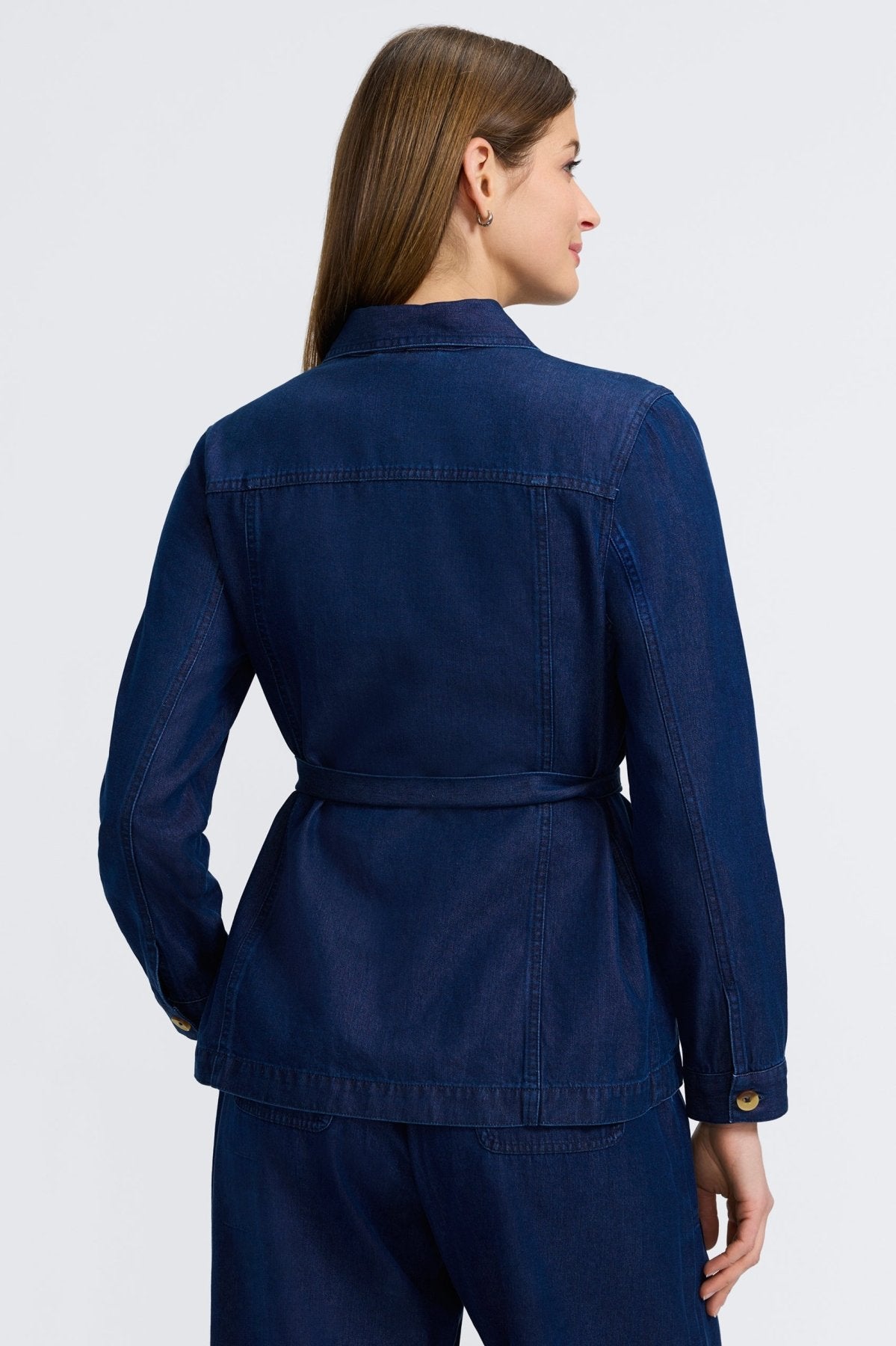 Stella Tencel® Denim Long Sleeve Belted Jacket