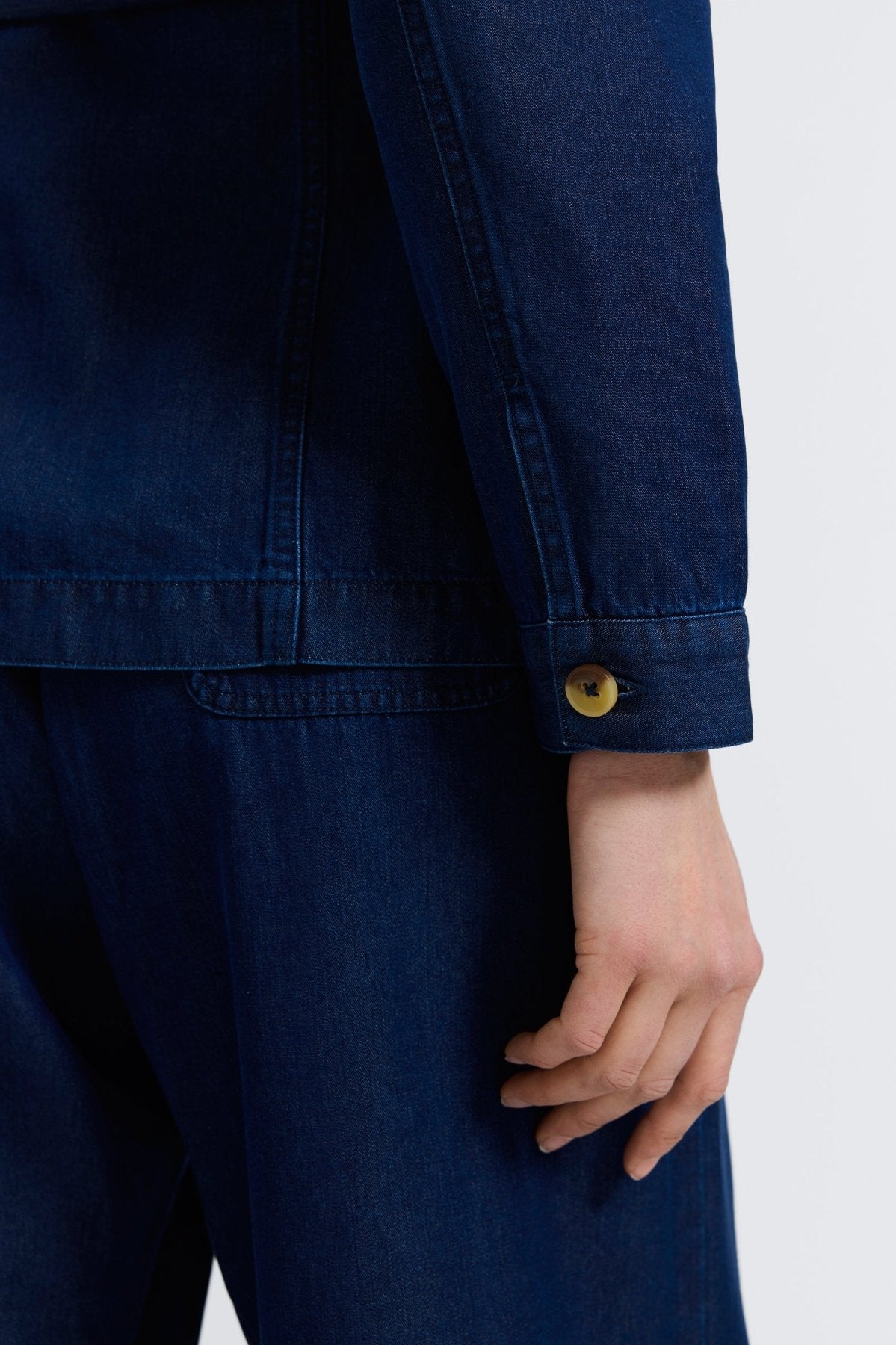 Stella Tencel® Denim Long Sleeve Belted Jacket