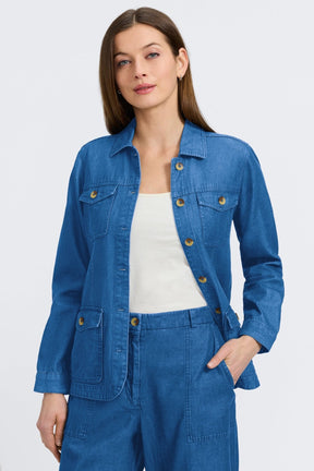 Stella Tencel® Denim Long Sleeve Belted Jacket