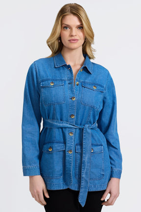 Stella Plus Tencel® Denim Long Sleeve Belted Jacket