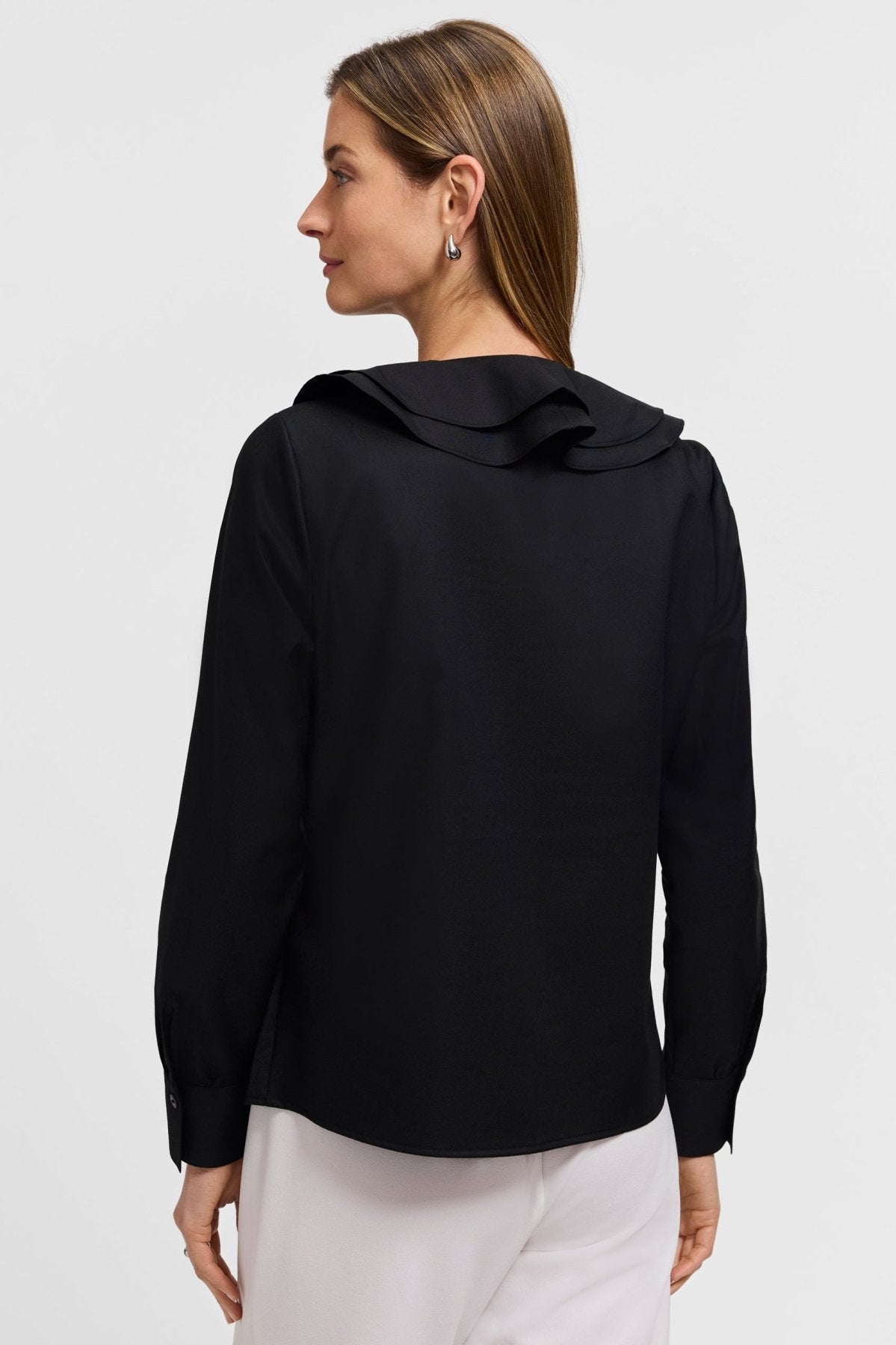 Shantel Ruffle Long Sleeve Popover Shirt