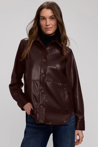 Ronnie Vegan Leather Long Sleeve Shirt Jacket
