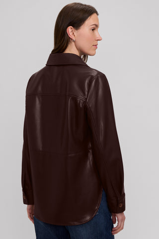 Ronnie Vegan Leather Long Sleeve Shirt Jacket