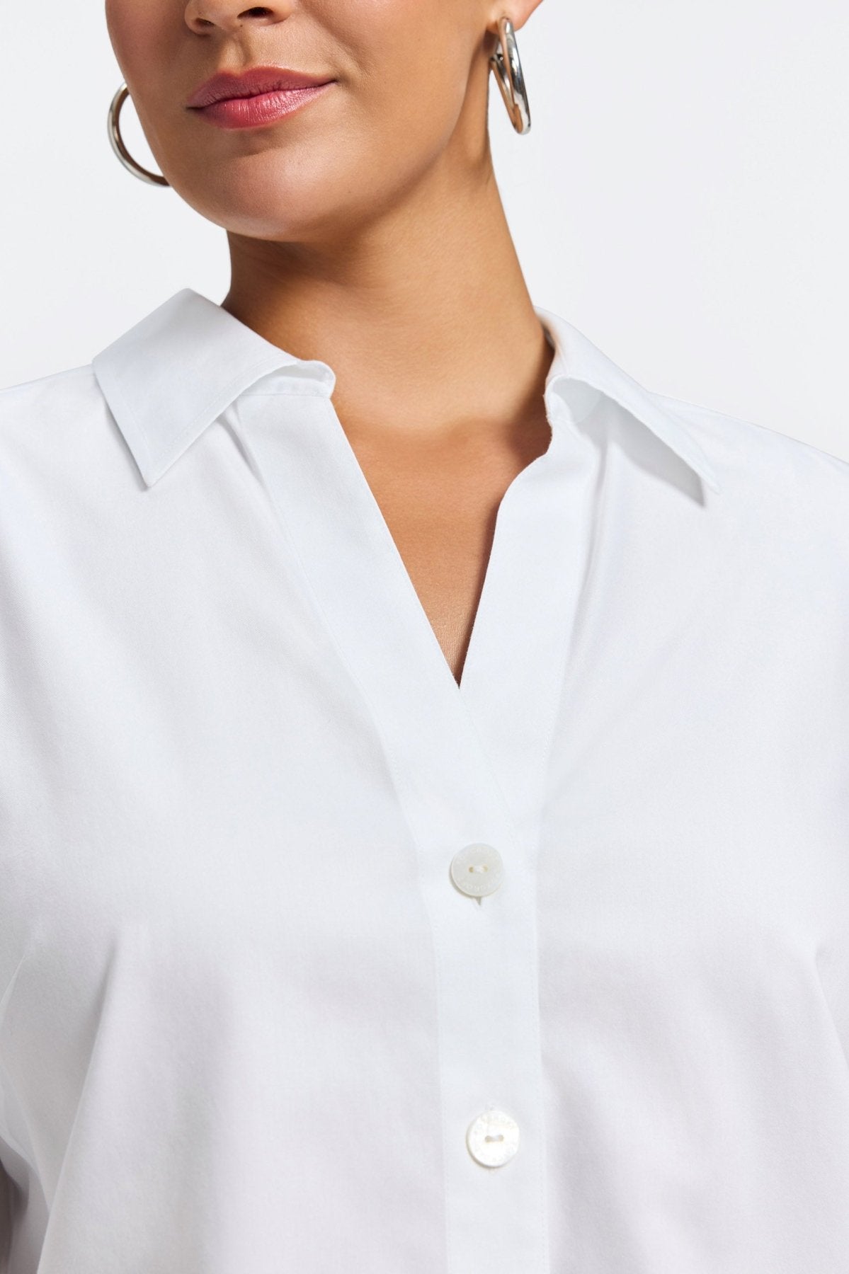Paityn Plus No Iron Pinpoint 3/4 Sleeve Shirt