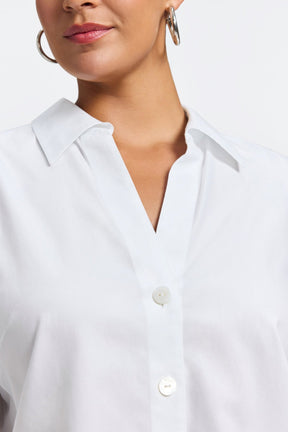 Paityn Plus No Iron Pinpoint 3/4 Sleeve Shirt