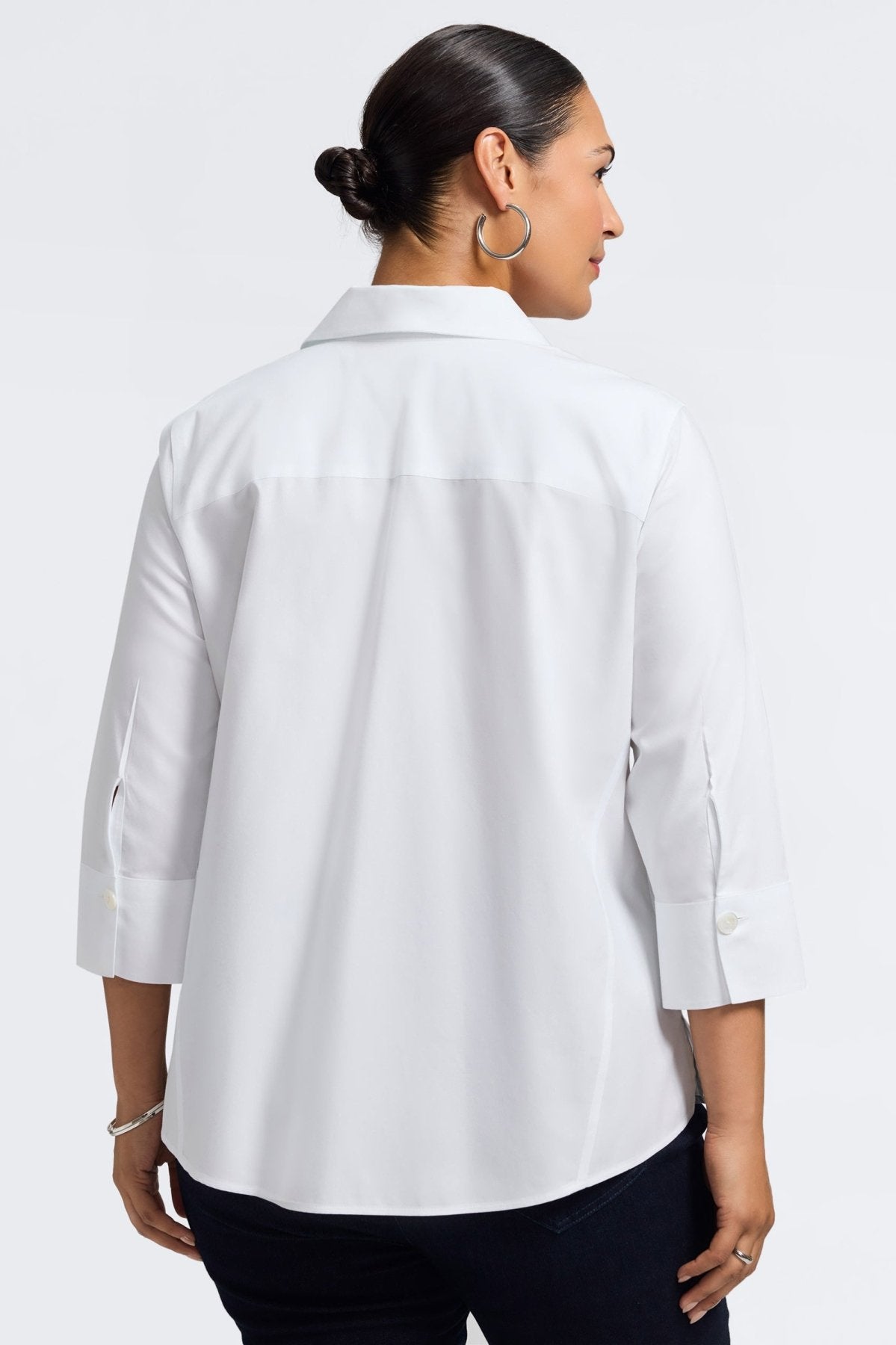 Paityn Plus No Iron Pinpoint 3/4 Sleeve Shirt