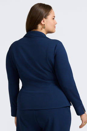 Rosie Plus Knit Crepe Wrap Long Sleeve Shirt