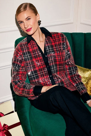 #color_sequined red plaid