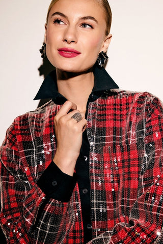 #color_sequined red plaid