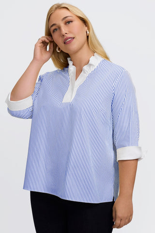 #color_powder blue pinpoint stripe