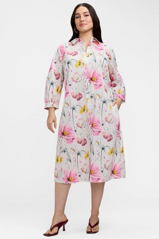 Esther Plus Delicate Florals 3/4 Sleeve Dress