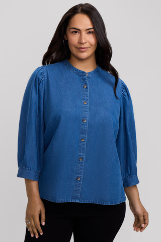 Helsa Plus Denim 3/4 Sleeve Shirt