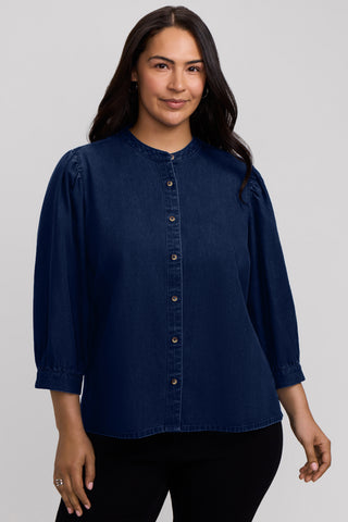 Helsa Plus Denim 3/4 Sleeve Shirt