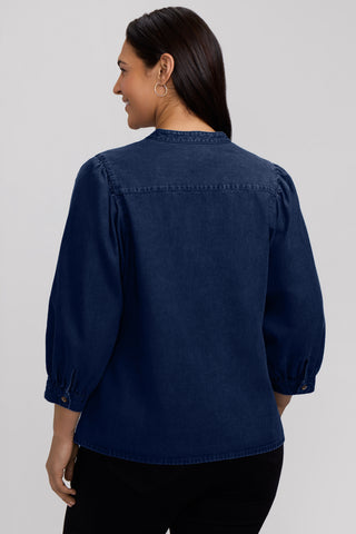 Helsa Plus Denim 3/4 Sleeve Shirt