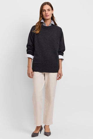 Cotton and Cashmere Crew Neck Sweater