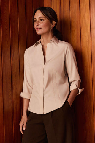Taylor No Iron Pinpoint 3/4 Sleeve Shirt