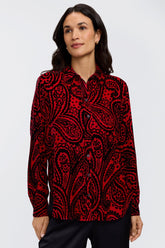 Meghan Velvet Paisley Long Sleeve Shirt