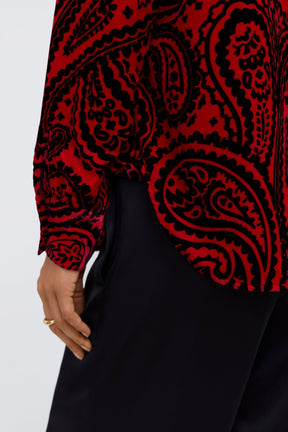 Meghan Velvet Paisley Long Sleeve Shirt