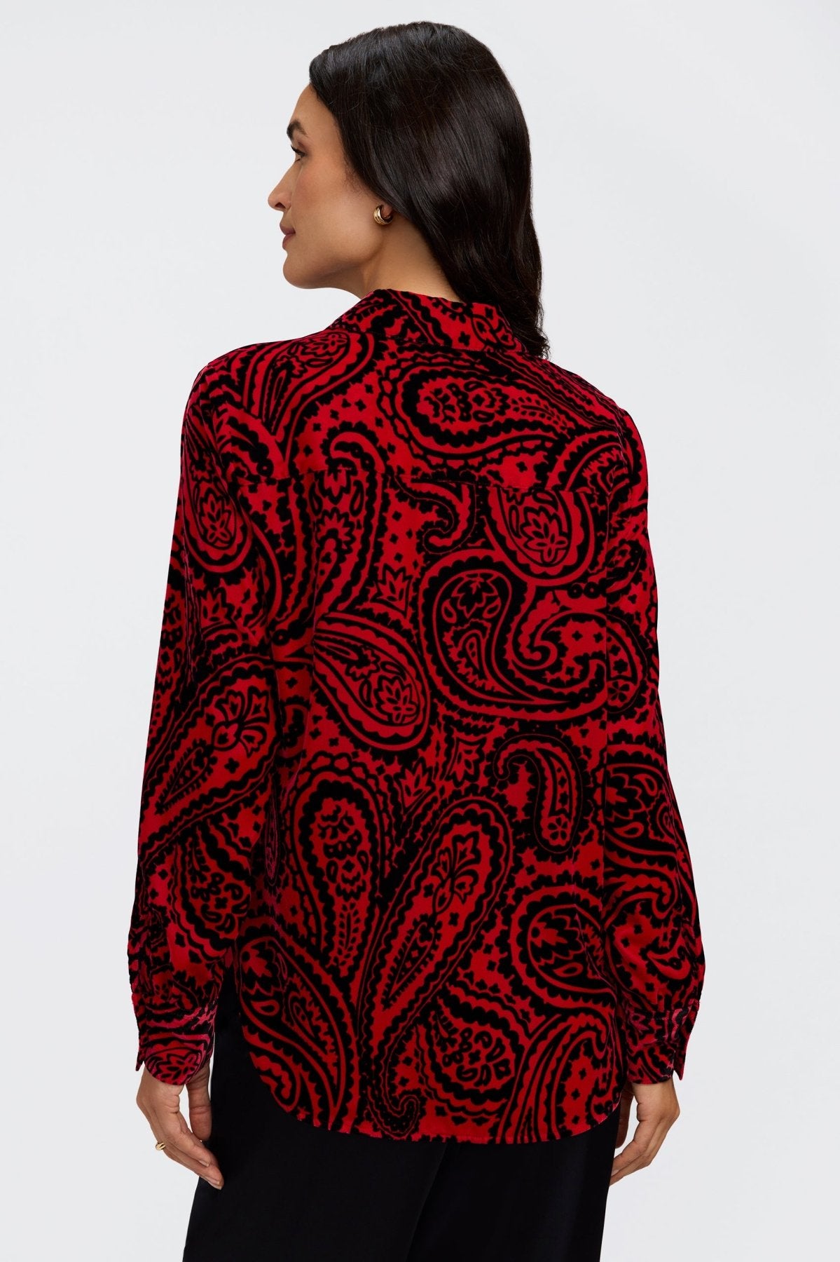 Meghan Velvet Paisley Long Sleeve Shirt