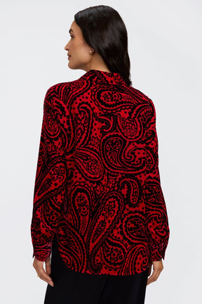 Meghan Velvet Paisley Long Sleeve Shirt