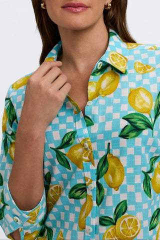 Hampton Plus Riviera Lemon 3/4 Sleeve Shirt