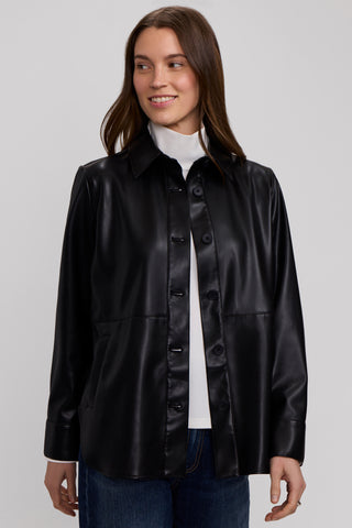 Ronnie Vegan Leather Long Sleeve Shirt Jacket