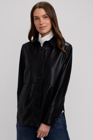 Ronnie Vegan Leather Long Sleeve Shirt Jacket