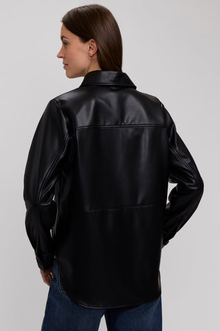 Ronnie Vegan Leather Long Sleeve Shirt Jacket