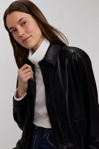Ronnie Vegan Leather Long Sleeve Shirt Jacket