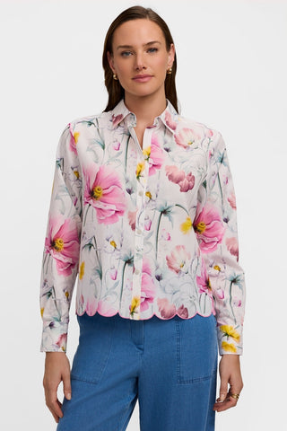 Front view of the Scarlett Delicate Florals Long Sleeve Shirt
