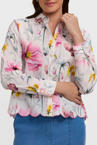 Scarlett Plus Delicate Florals Long Sleeve Shirt