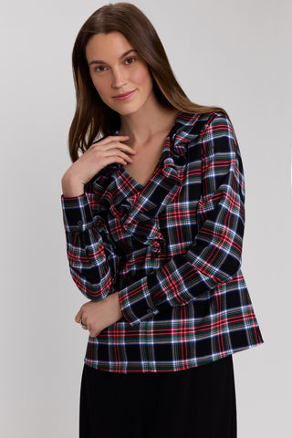 Sandy Holiday Plaid Long Sleeve Popover Shirt