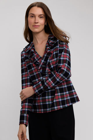Sandy Holiday Plaid Long Sleeve Popover Shirt