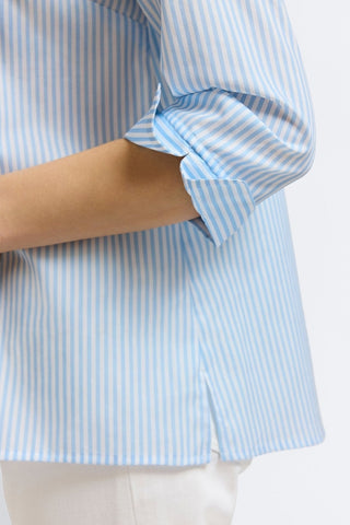 Agnes Striped Floral 3/4 Sleeve Popover Shirt