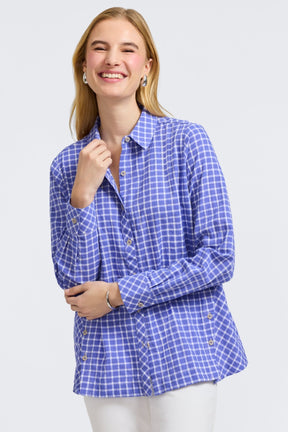 Cassie No Iron Stretch Warm Check Long Sleeve Shirt