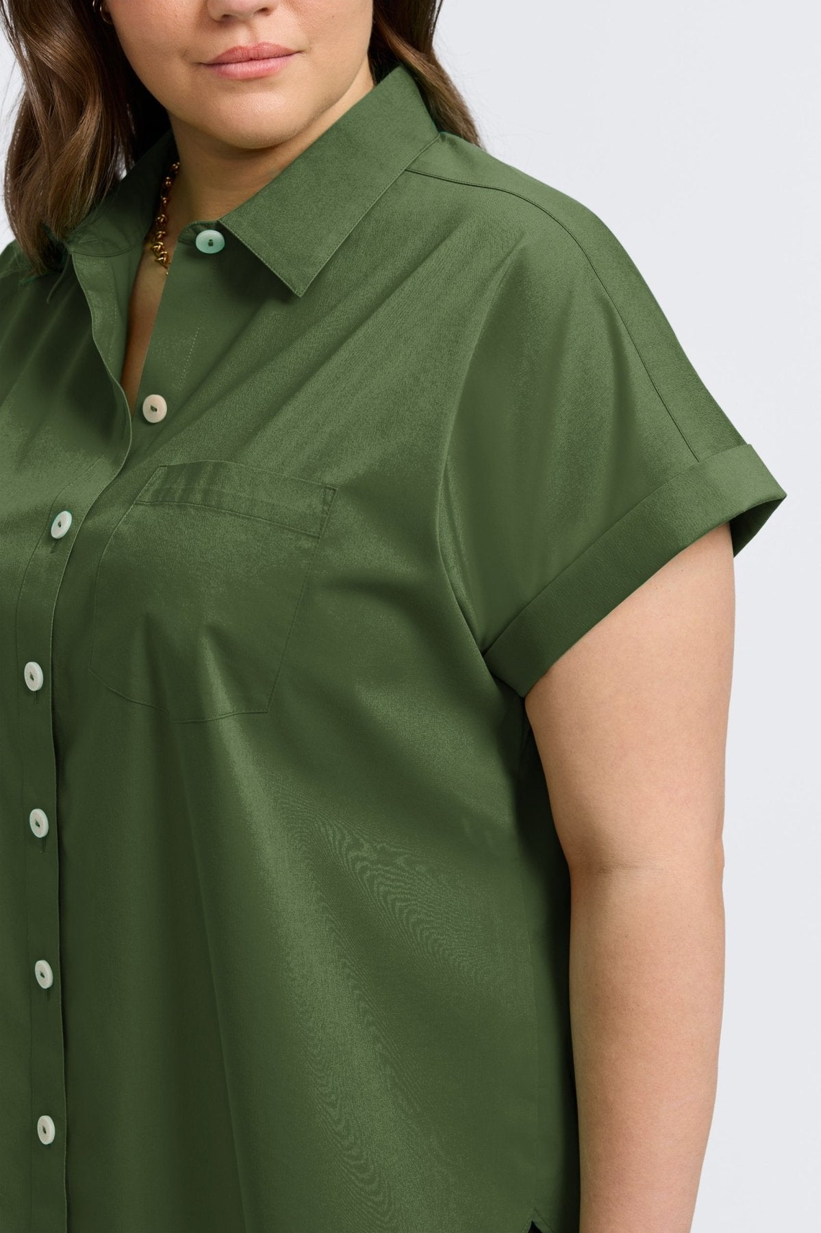 Abigail Plus No Iron Stretch Short Sleeve Shirt