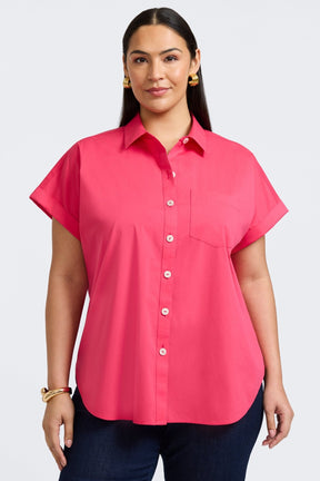 Abigail Plus No Iron Stretch Short Sleeve Shirt