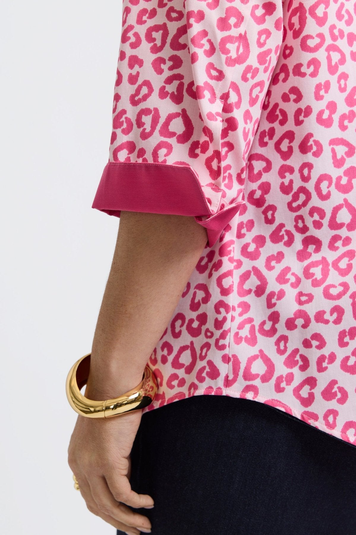 Margie Plus Tonal Cheetah 3/4 Sleeve Shirt