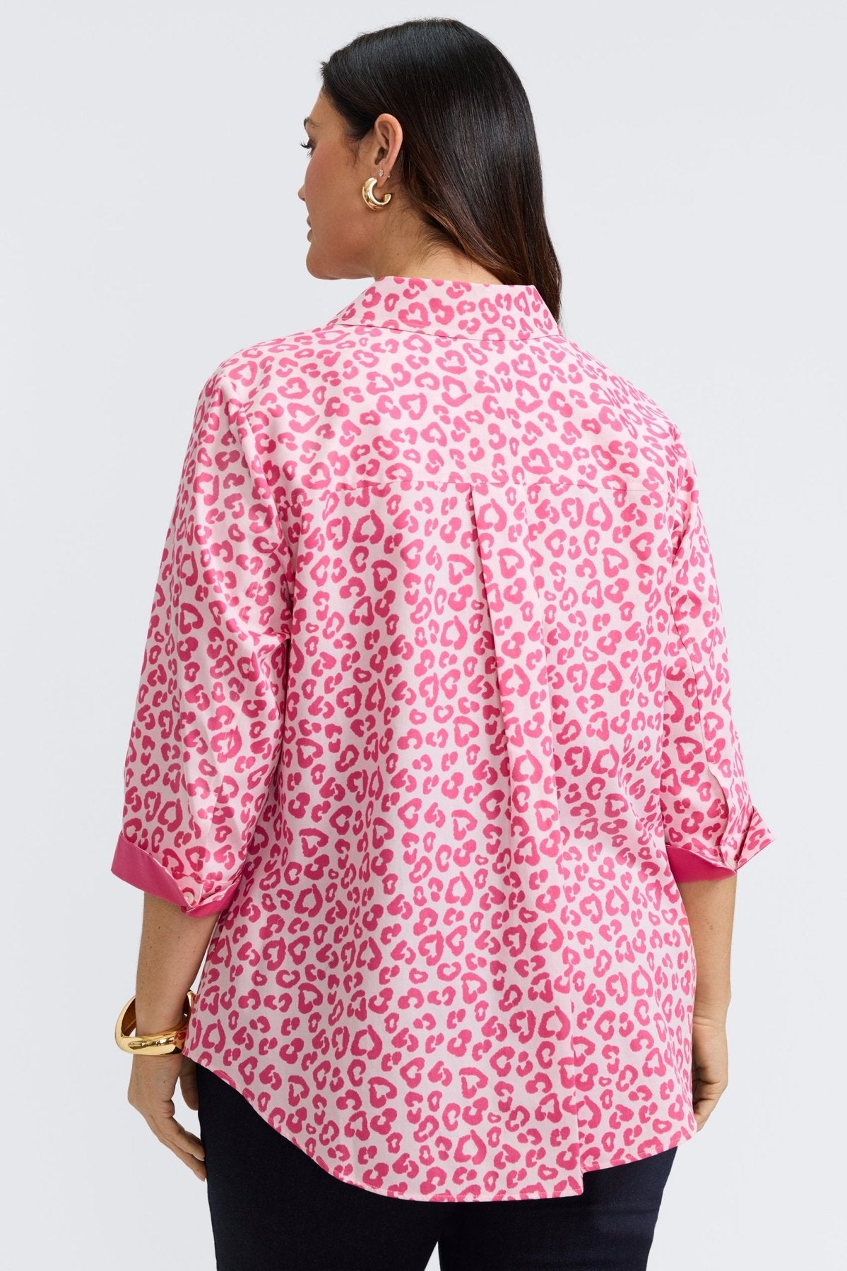 Margie Plus Tonal Cheetah 3/4 Sleeve Shirt