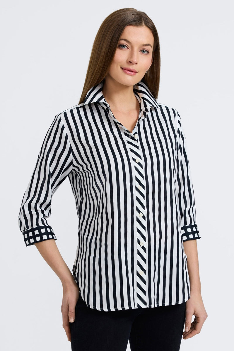 トップス Ozz Cross gothic black stripe shirt Ozz Cross gothic black stripe shirt