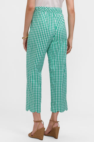 #color_kelly green/white gingham
Back view of gingham capris