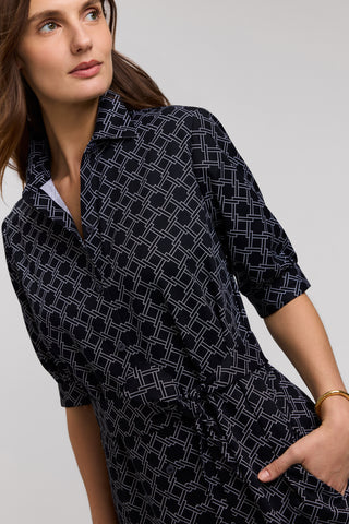 Esther Square Links Elbow Sleeve Dress