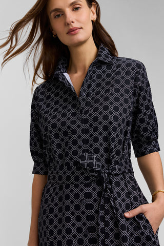 Esther Square Links Elbow Sleeve Dress