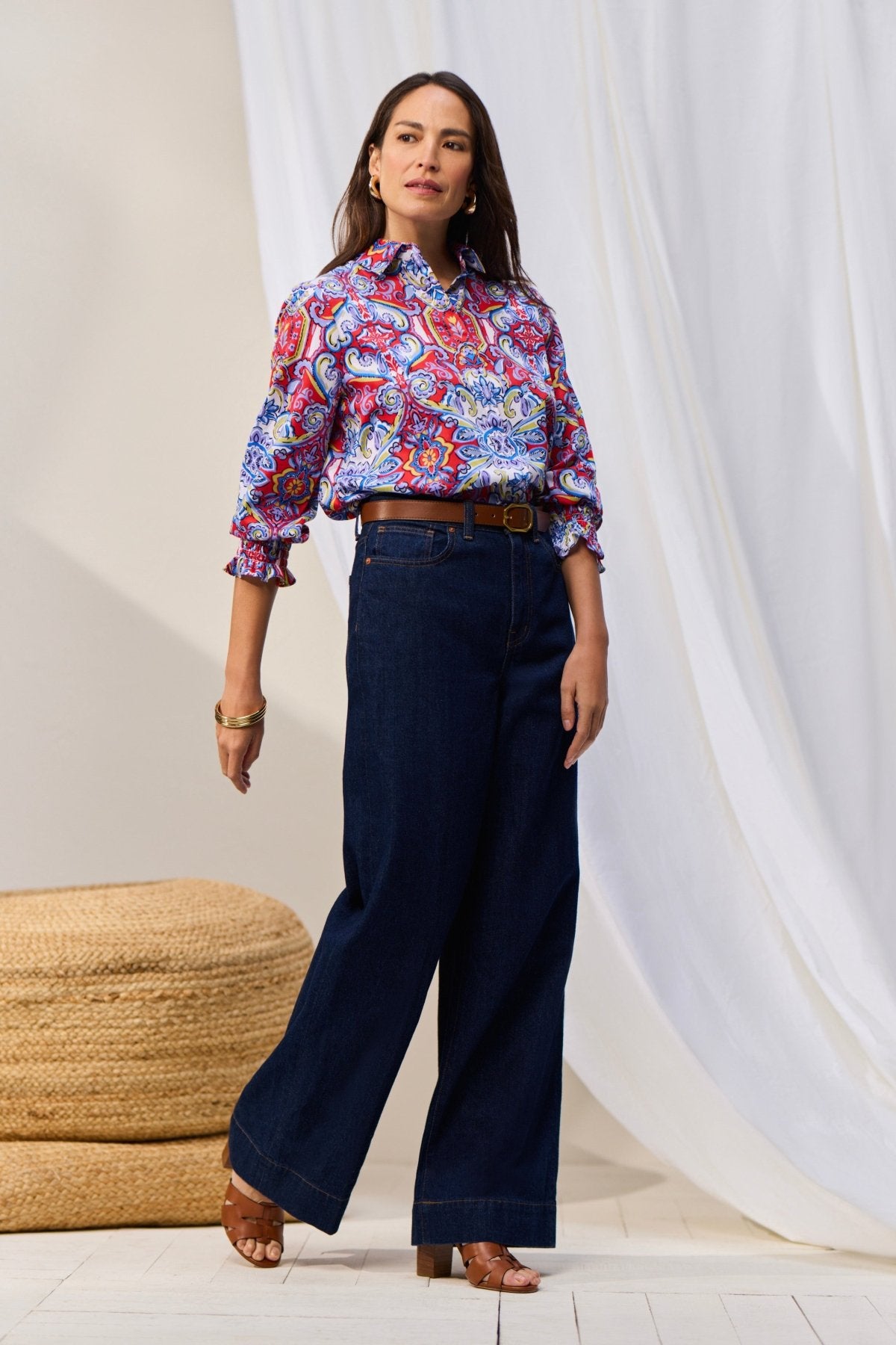 Olivia Mediterranean Tiles 3/4 Sleeve Shirt