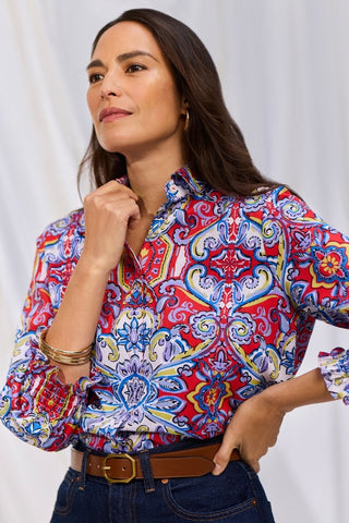Olivia Mediterranean Tiles 3/4 Sleeve Shirt